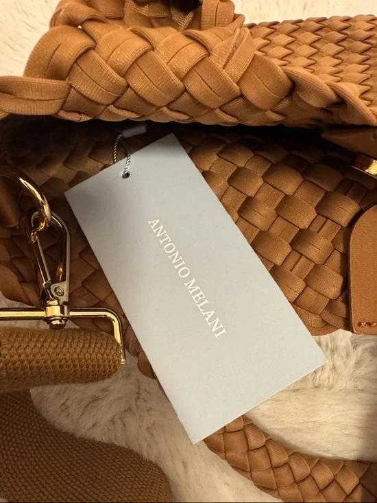 ANTONIO MELANI Woven Tote in Cognac Brown - Picture 5 of 5